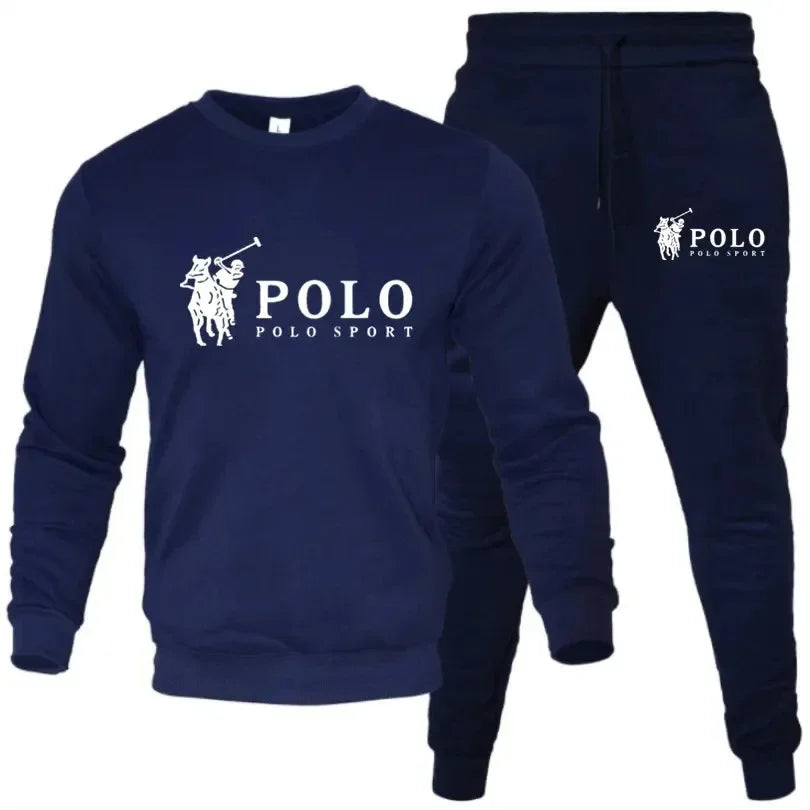2025 Spring and autumn leisure fitness jogging fashion suit men's and women's crewneck long-sleeved pullover + pants 2 sets