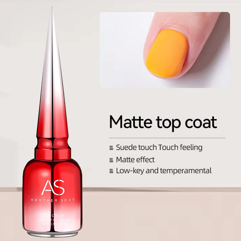 AS 15ml Chrome Mirror Powder Top Coat Transparent Nail Gel Crystal Bright Safe and Non-Toxic Soak Off UV LED Functional Gel