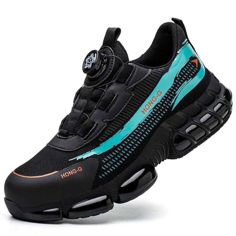 Men's Safety Shoes Protection And Elastic Safety Boots Fashionable Casual Shoes Breathable Odor Protection Men's Work Shoes
