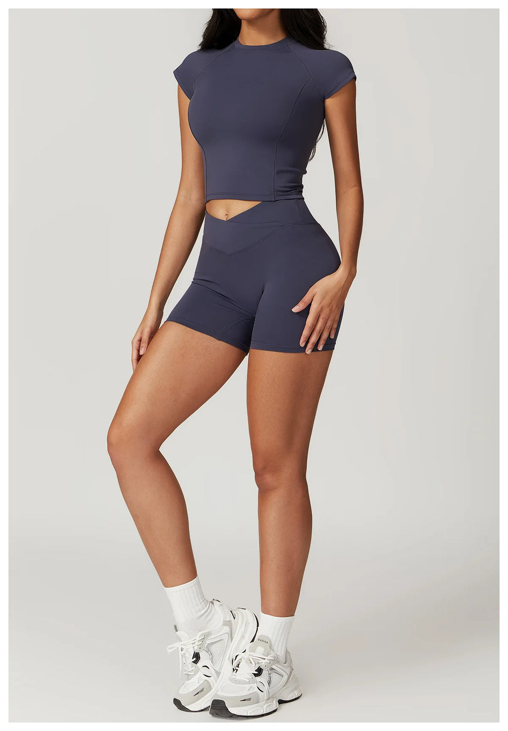 2 Pieces Yoga Set Gym Clothes Sportswear Yoga Suits For Women Fitness Short Sleeve Crop Top Tracksuits Sports Bra Gym Leggings