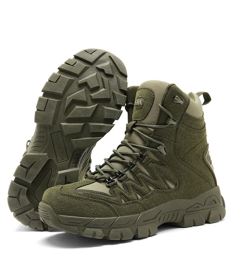 Autumn and Winter New Large High Top Training Boots Outdoor Mountaineering and Hiking Boots Anti slip Wear Resistant Work Shoes