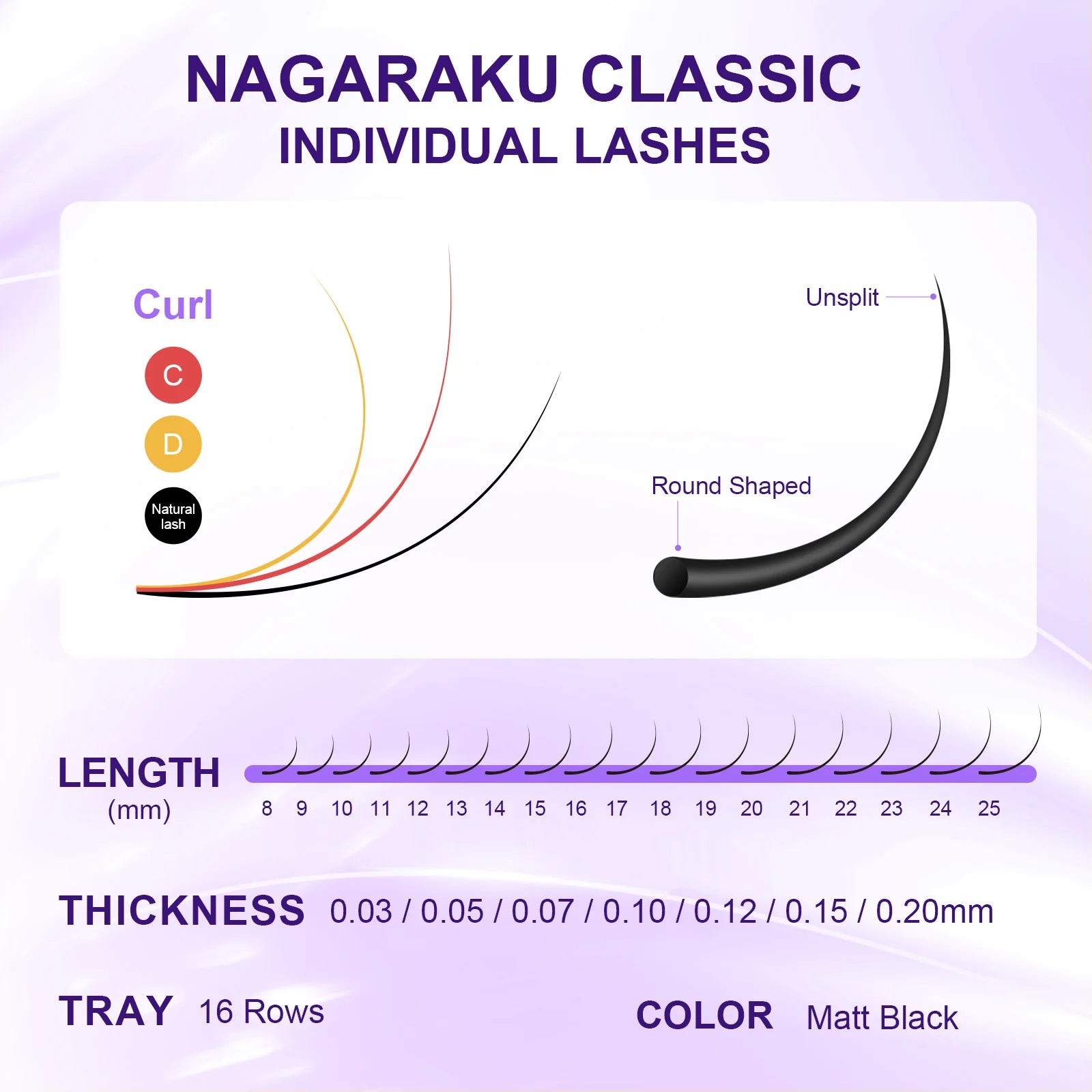 NAGARAKU Eyelashes Makeup classical 0.03mm Individual Eyelash Faux Cils Eyelash Extension for Professionals Soft Natural Mink