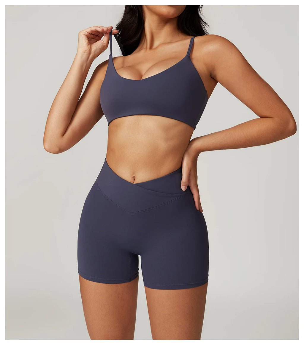 2 Pieces Yoga Set Gym Clothes Sportswear Yoga Suits For Women Fitness Short Sleeve Crop Top Tracksuits Sports Bra Gym Leggings