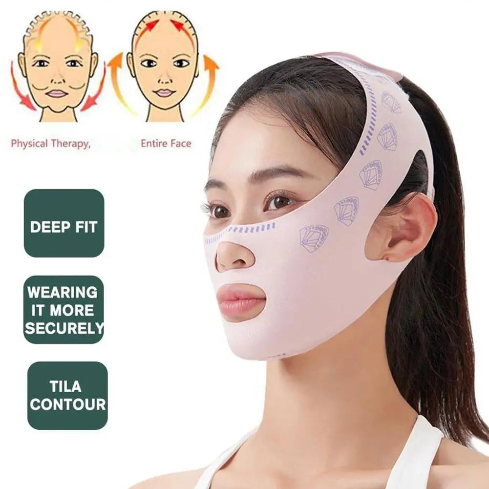 2Packs V Line Face Lifting Straps -Upgraded Mask Shaper for Jawline, V Shaped Slimming Face Strap, Reusable Face Chin Lift Strap