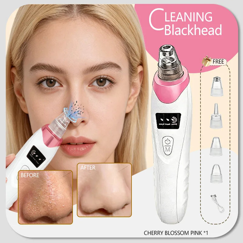Blackhead Remover Pore Cleaner Black Dots Vacuum Cleaner Skin Pimple Acne Extractor Facial Cleaning Electric Black Head Removal.