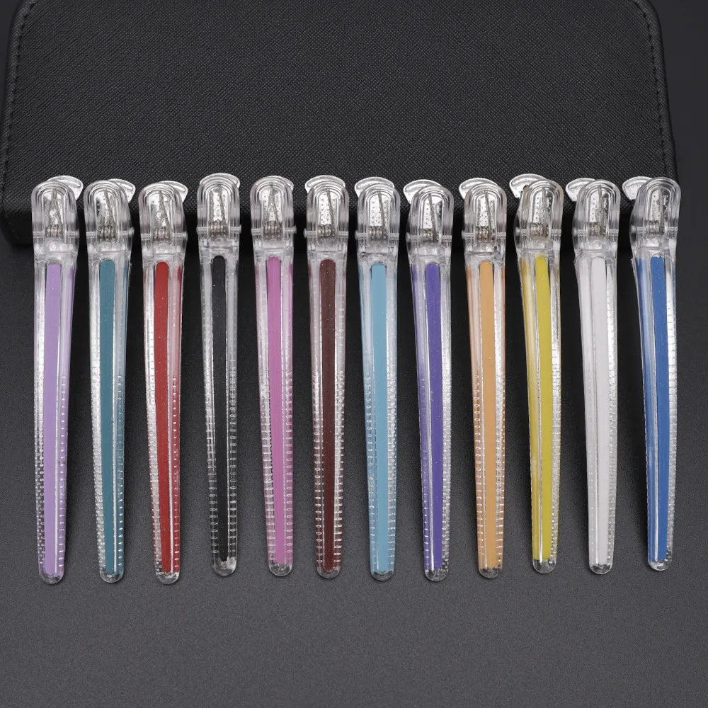 12pcs Pro Seamless Alligator Clip Hair Clip Barbershop Haircutting Sectioning Hairpin Salon Household Styling Tools Accessories
