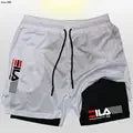 Goku Anime Running Shorts Men Fitness Gym Training 2 in 1 Sports Shorts Quick Dry Workout Jogging Double Deck Shorts