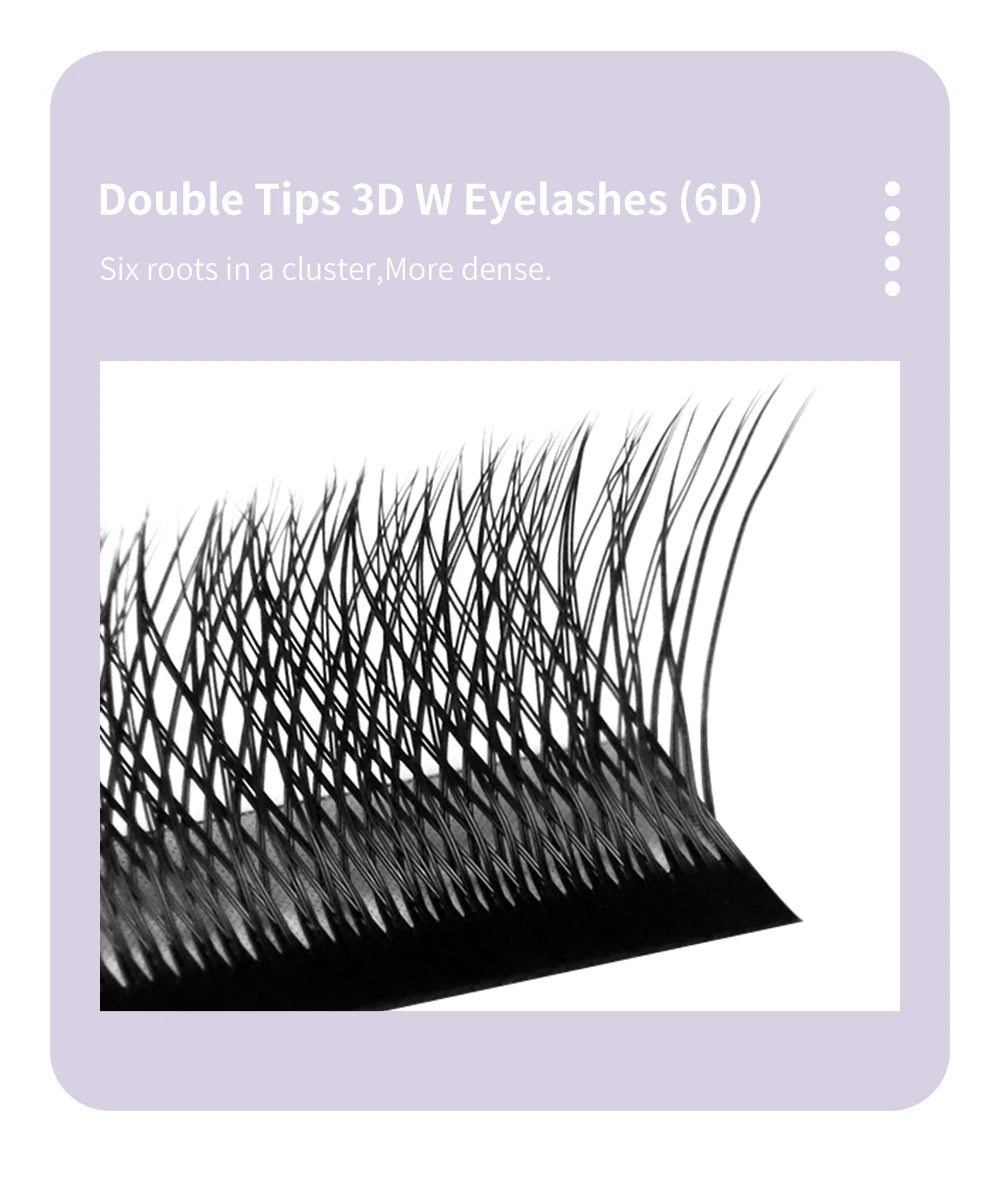 DIYDAY 3D W Lashes Extension 6D W Shaped Bloom Premade Eyelash Fans C D Curl Natural False Eyelashes for Extension Makeup