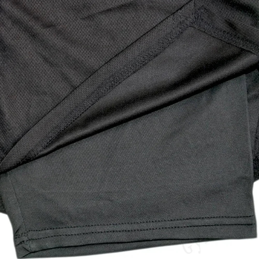 Goku Anime Running Shorts Men Fitness Gym Training 2 in 1 Sports Shorts Quick Dry Workout Jogging Double Deck Shorts