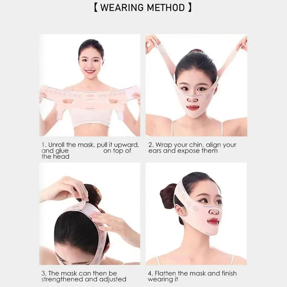 2Packs V Line Face Lifting Straps -Upgraded Mask Shaper for Jawline, V Shaped Slimming Face Strap, Reusable Face Chin Lift Strap