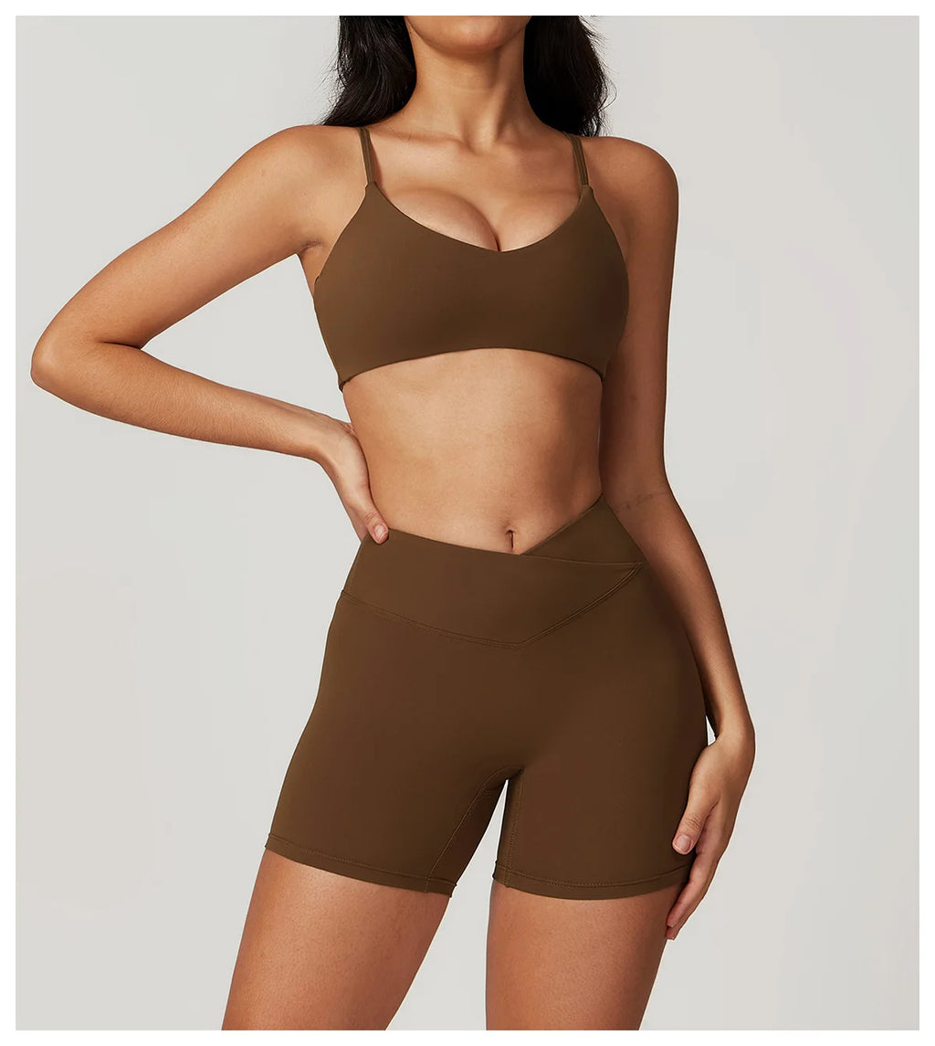 2 Pieces Yoga Set Gym Clothes Sportswear Yoga Suits For Women Fitness Short Sleeve Crop Top Tracksuits Sports Bra Gym Leggings