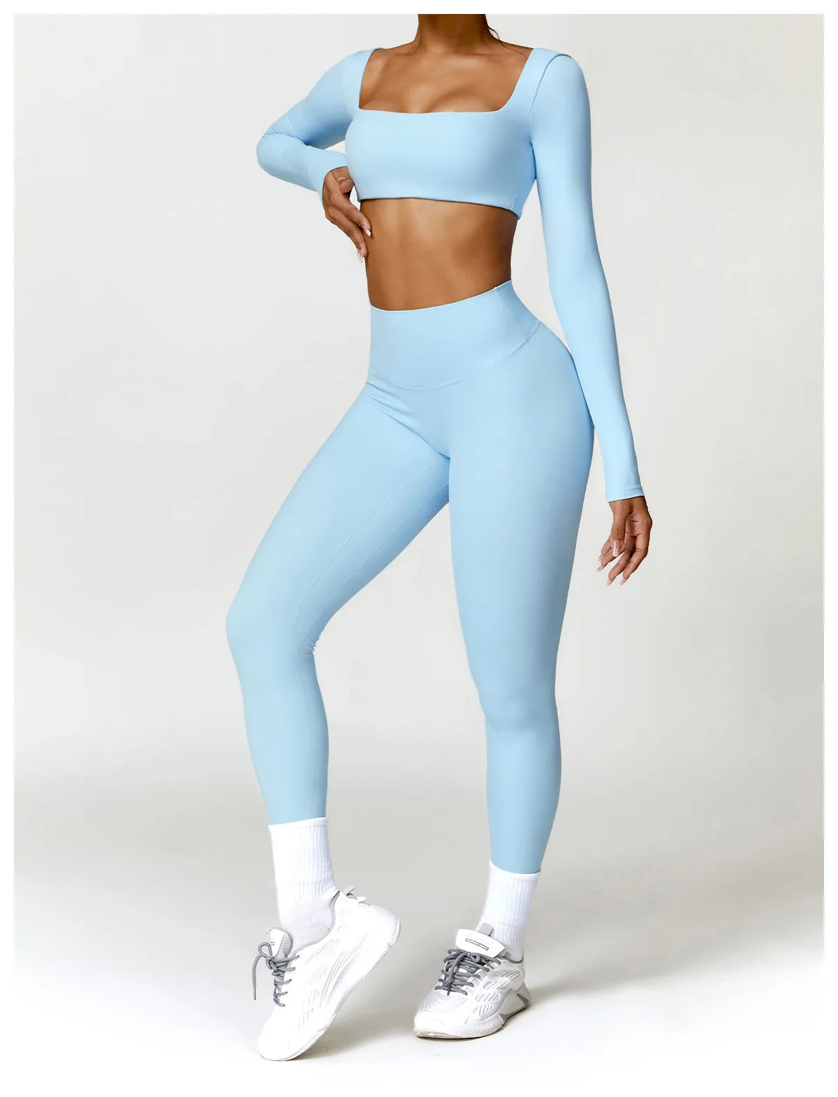 Women 2-Piece Sports Set Quick Drying For Gym Running Training Long Sleeve Sports T-Shirt Yoga Clothing Women Gym Sports Clothin