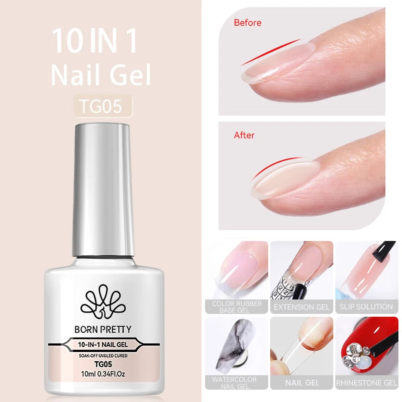 BORN PRETTY Water Light Cat Magnetic Gel Nail Polish Nude Milk White Jelly Color Semi Permanent Soak Off UV LED Gel Varnish DIY