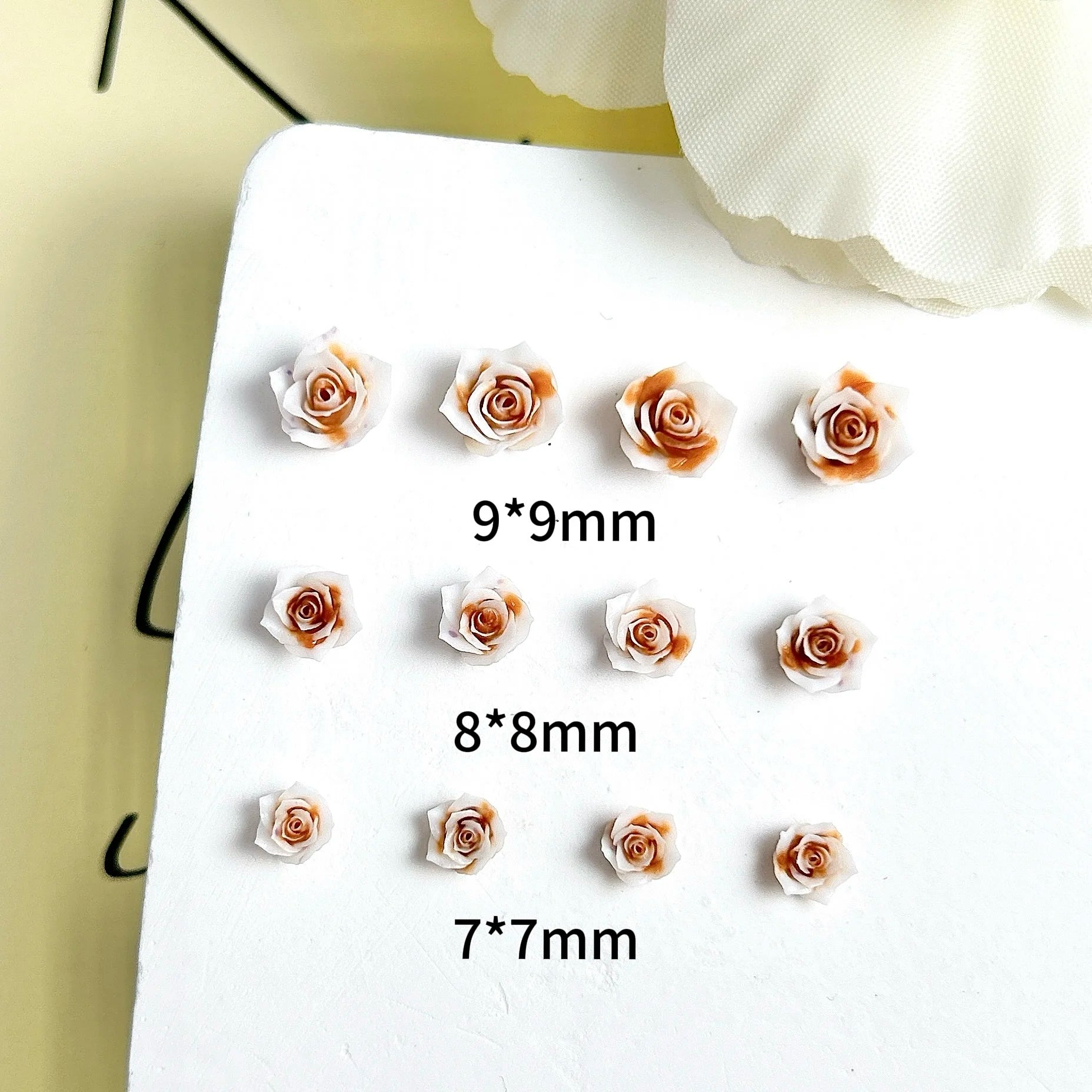 30PCS Resin Minimalist Black Rose Nail Art Charms 3D Cool RoseFlowers Nail Decoration Accessories for DIY Manicure Crafts