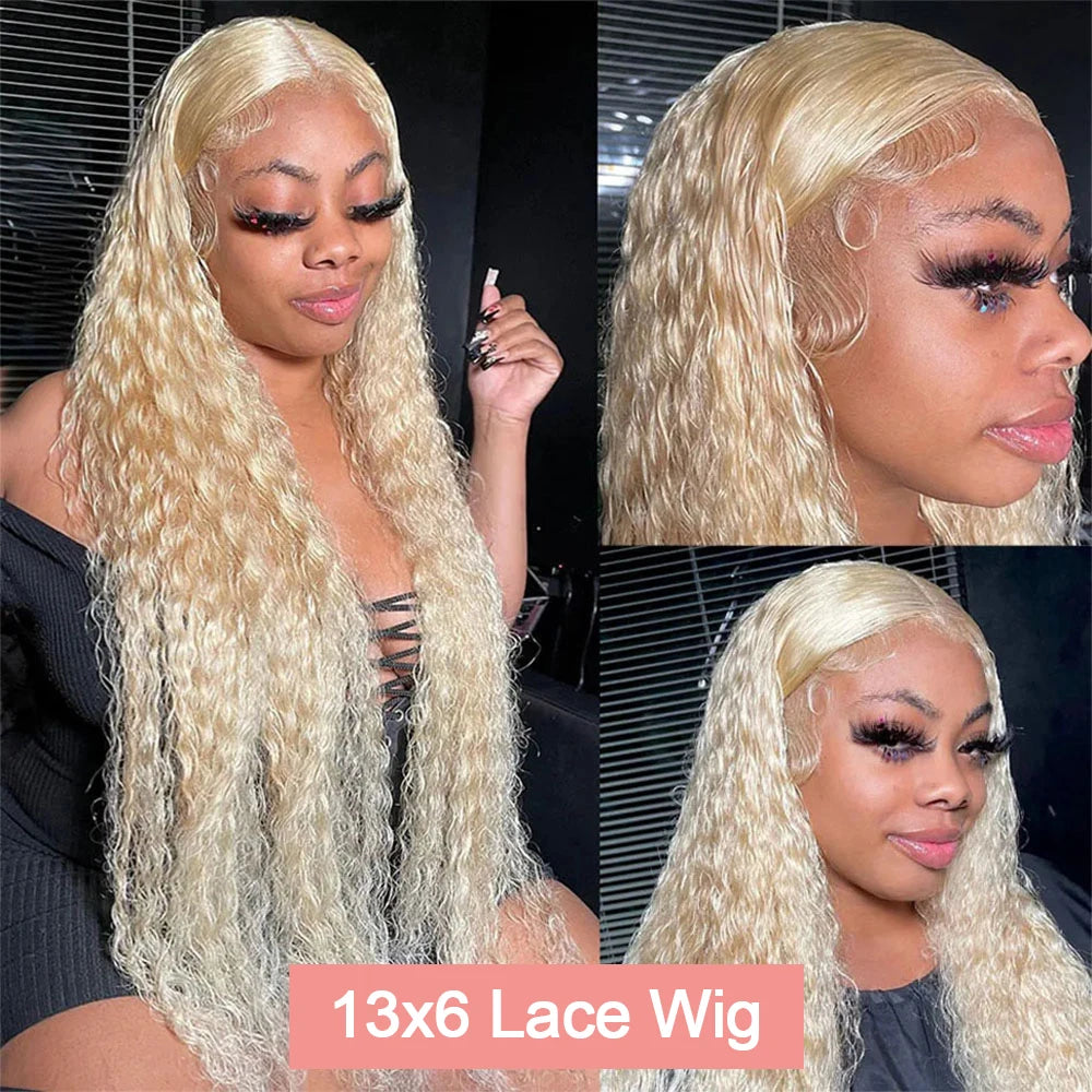 40 Inch Honey Blonde 613 HD Lace Frontal Wig 13x6 Curly Wigs Preplucked Loose Deep Wave Wigs Human Hair 13x4 Lace Frontal Wig