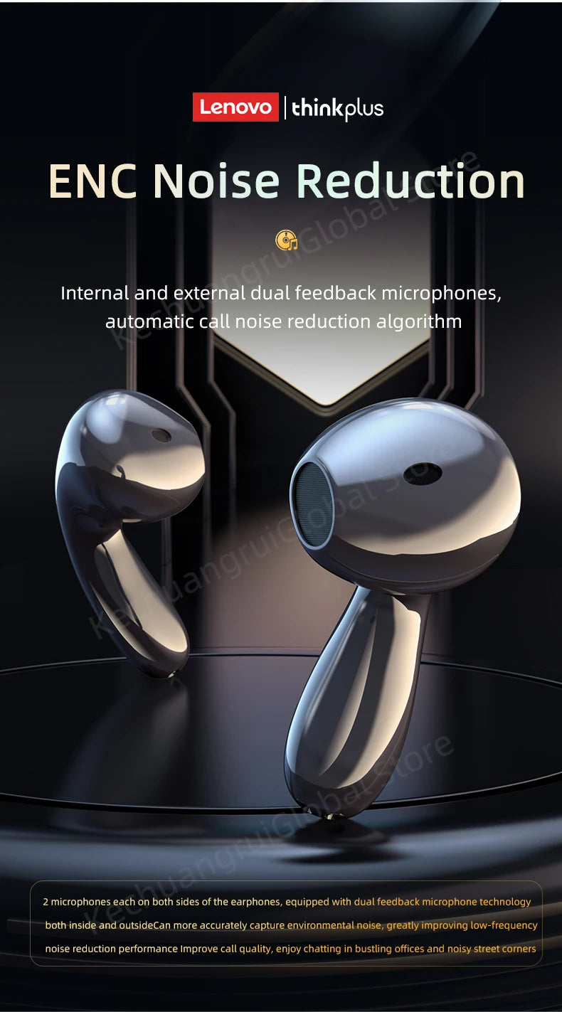 2025 Original Lenovo LP48 TWS Earphone Wireless Bluetooth 5.4 Headset Half In Ear Noise Reduction Free EarBuds For Huawei iPhone