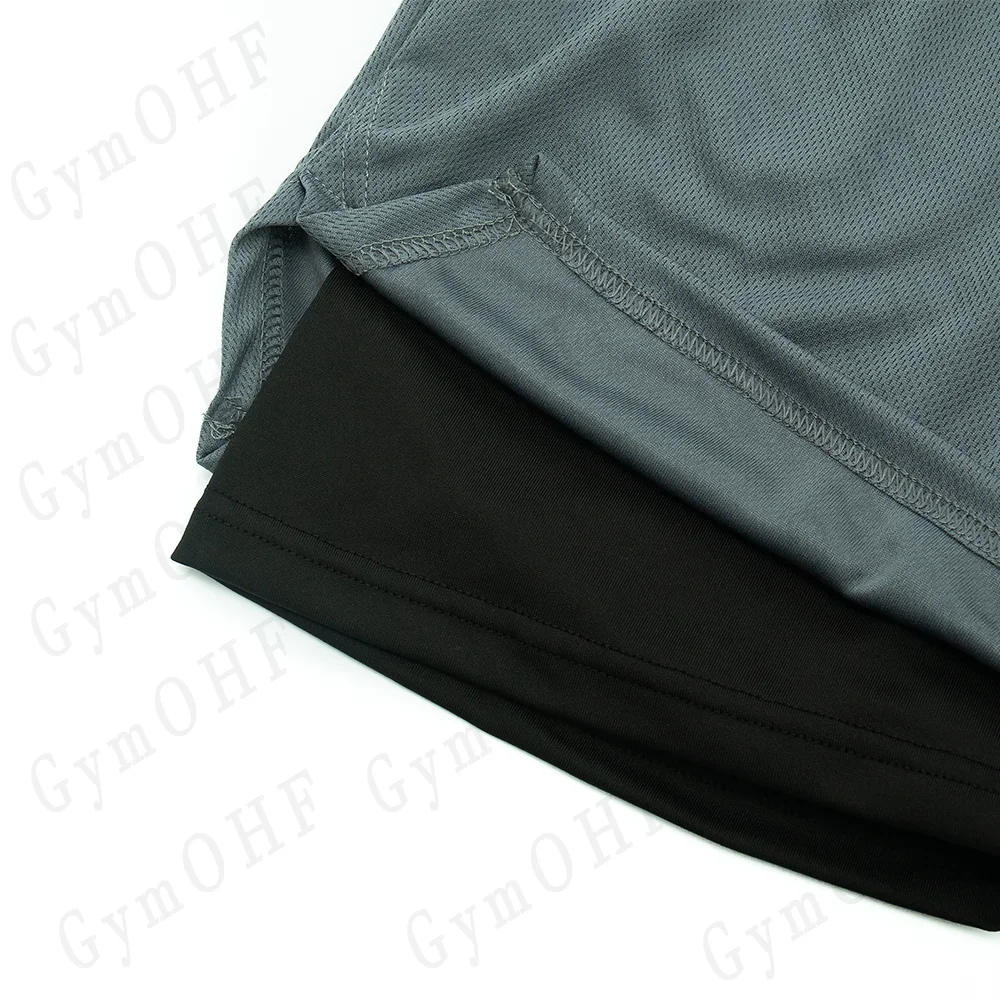 Goku Anime Running Shorts Men Fitness Gym Training 2 in 1 Sports Shorts Quick Dry Workout Jogging Double Deck Shorts