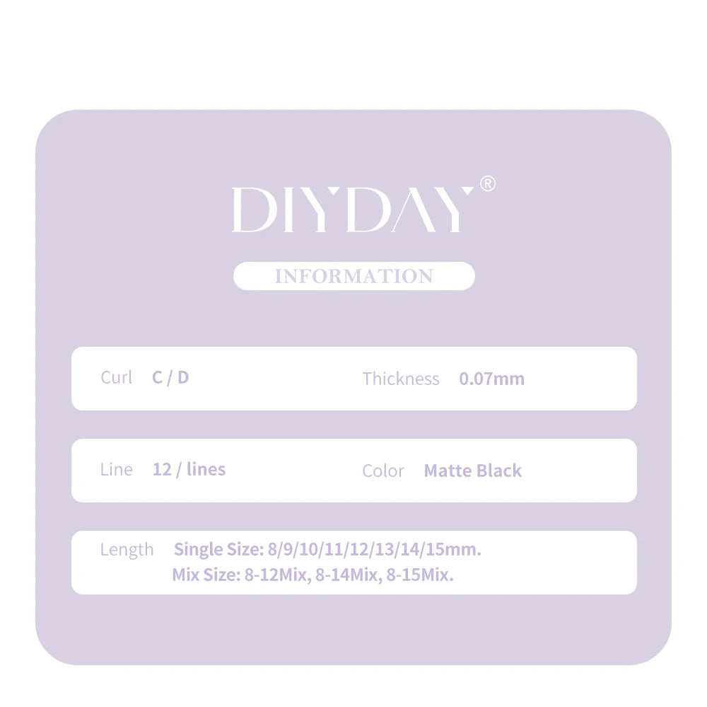 DIYDAY 3D W Lashes Extension 6D W Shaped Bloom Premade Eyelash Fans C D Curl Natural False Eyelashes for Extension Makeup