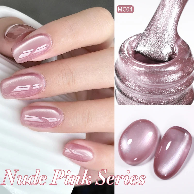BORN PRETTY Water Light Cat Magnetic Gel Nail Polish Nude Milk White Jelly Color Semi Permanent Soak Off UV LED Gel Varnish DIY