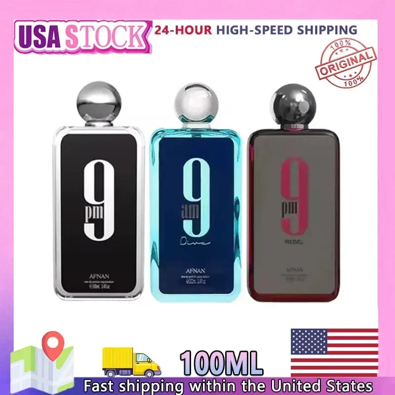 100ML 3.4FL.OZ 9PM Men's Perfume, Long Lasting Gourmet Oriental Notes Cologne, Eau de Parfum, Feronomas Perfume Hombre Perfume