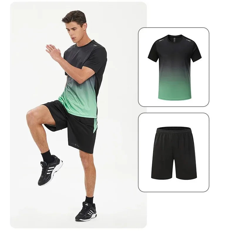 2025 Summer New Men's Set Casual T-shirt Short Sleeve Shorts Sports and Leisure Suitable for Both Men and Women