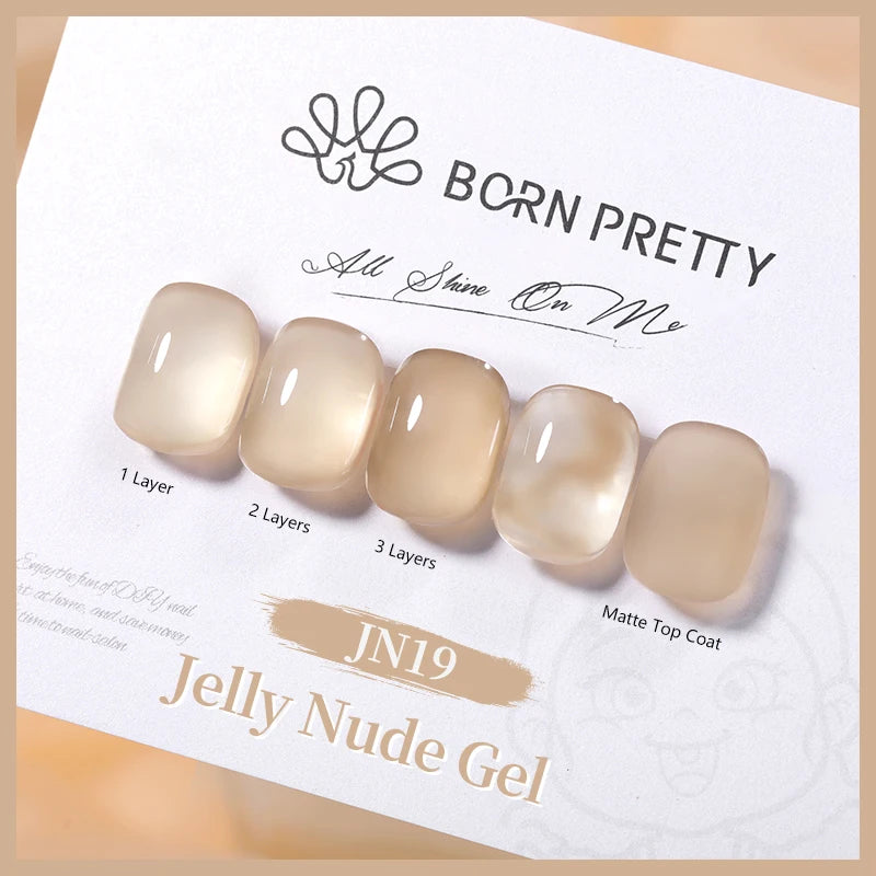 BORN PRETTY Water Light Cat Magnetic Gel Nail Polish Nude Milk White Jelly Color Semi Permanent Soak Off UV LED Gel Varnish DIY
