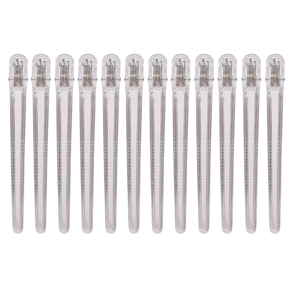 12pcs Pro Seamless Alligator Clip Hair Clip Barbershop Haircutting Sectioning Hairpin Salon Household Styling Tools Accessories