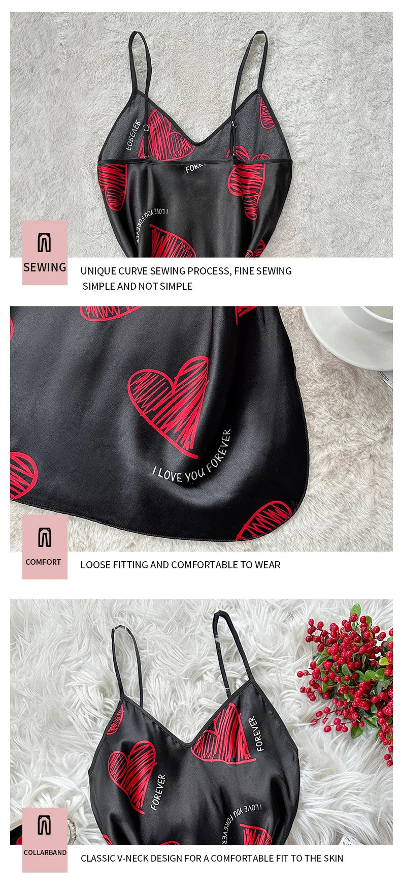 Print Satin Slip Nightdress V Neck Backless Mini Sleep Dress Women Sleepwear Dresses Nightgown Cosplay Sexy Pajama