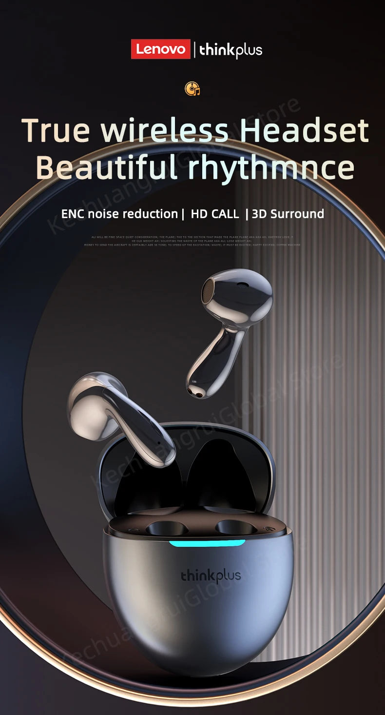 2025 Original Lenovo LP48 TWS Earphone Wireless Bluetooth 5.4 Headset Half In Ear Noise Reduction Free EarBuds For Huawei iPhone