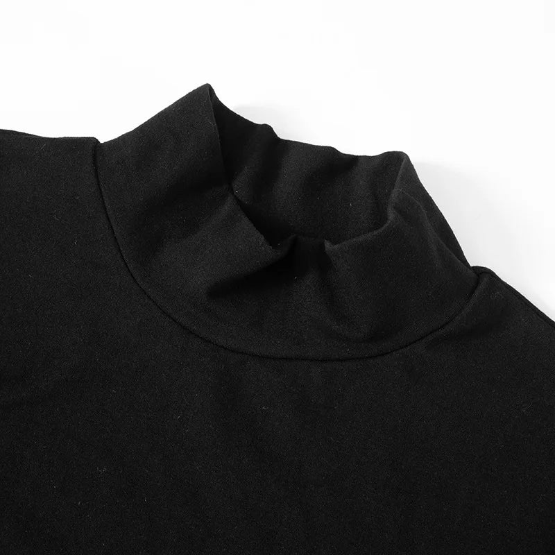 Contrast Color Bodycon Dress For Women Summer Clothing Turtleneck Vestidos Elegantes Para Mujer Half Sleeves Mini Streetwear Y2k