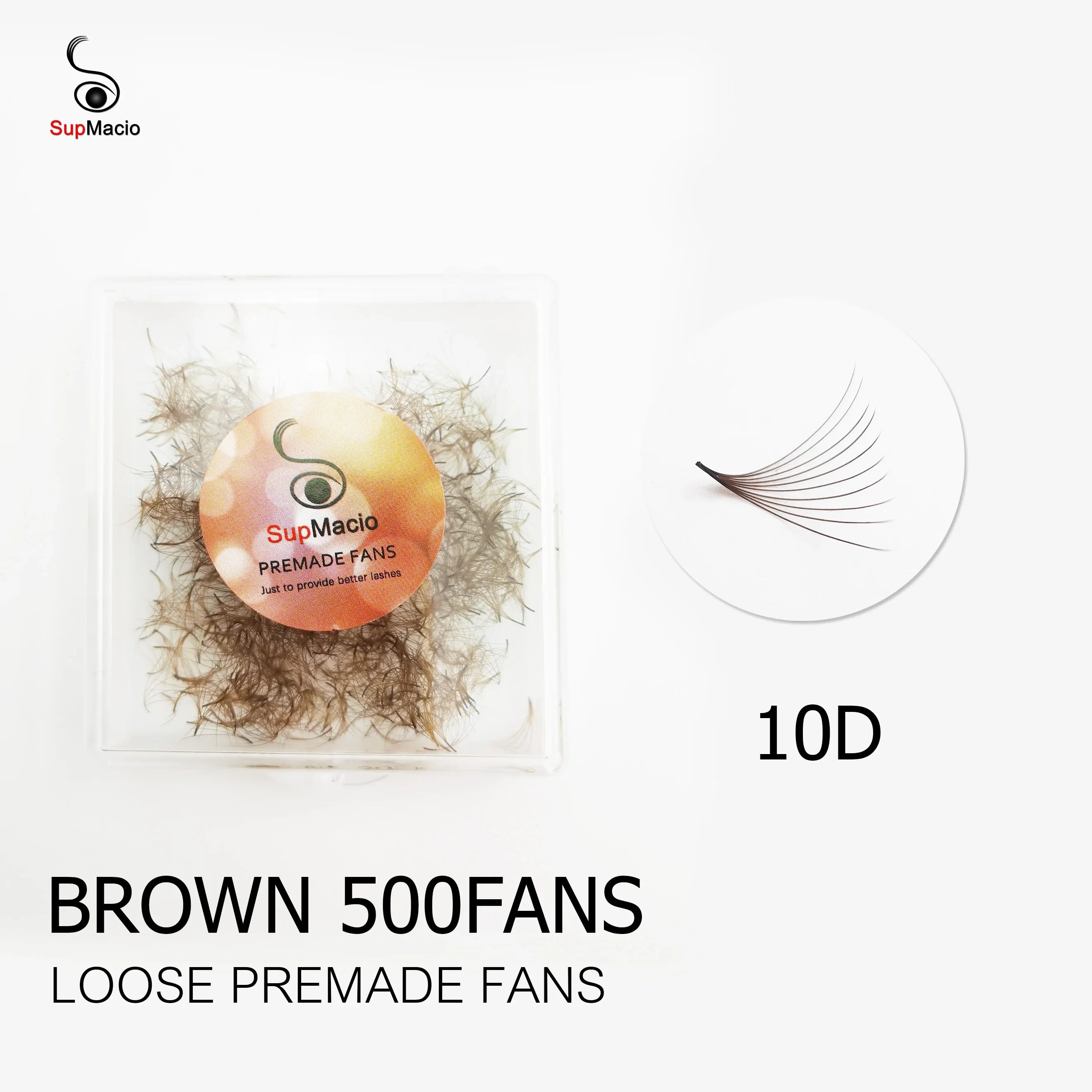 SupMacio Brown Premade Fan Lash Extensions 3D/5D/6D/8D/10D Thin Pointy Base 500 Fans Loose Promade Volume Lashes Makeup Cilio