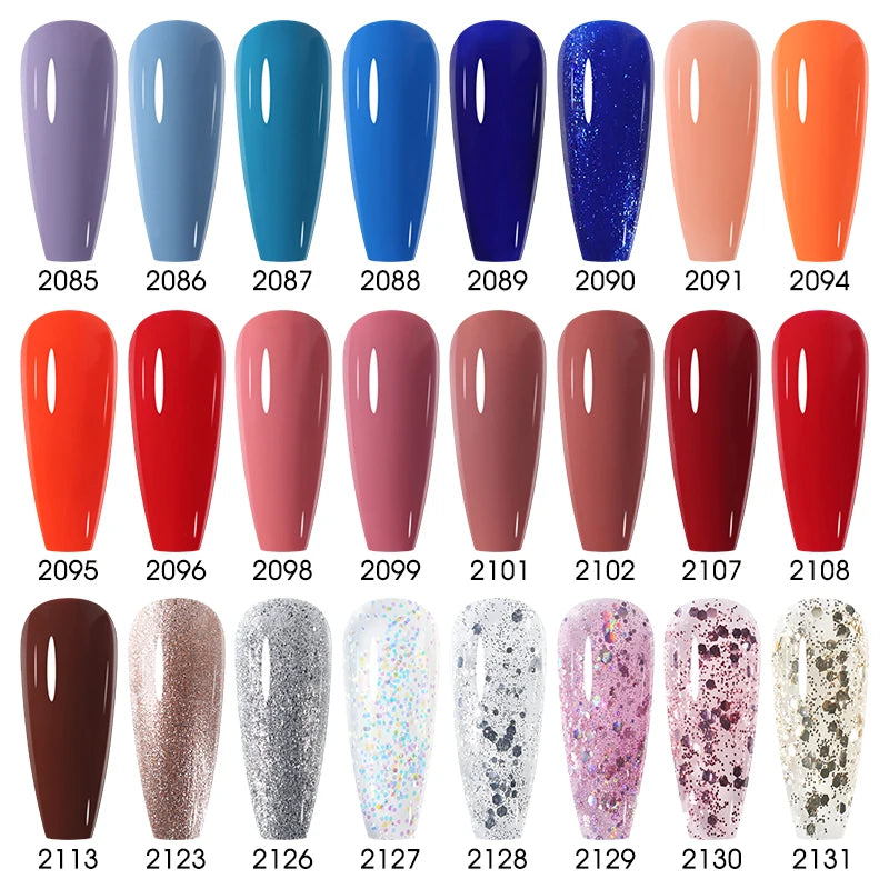 Clou Beaute Glitter Gel Nail Varnishes Winter Color Sparkling Sequins Soak Off UV LED Varnish Nail Art Decoration Base Top Coat