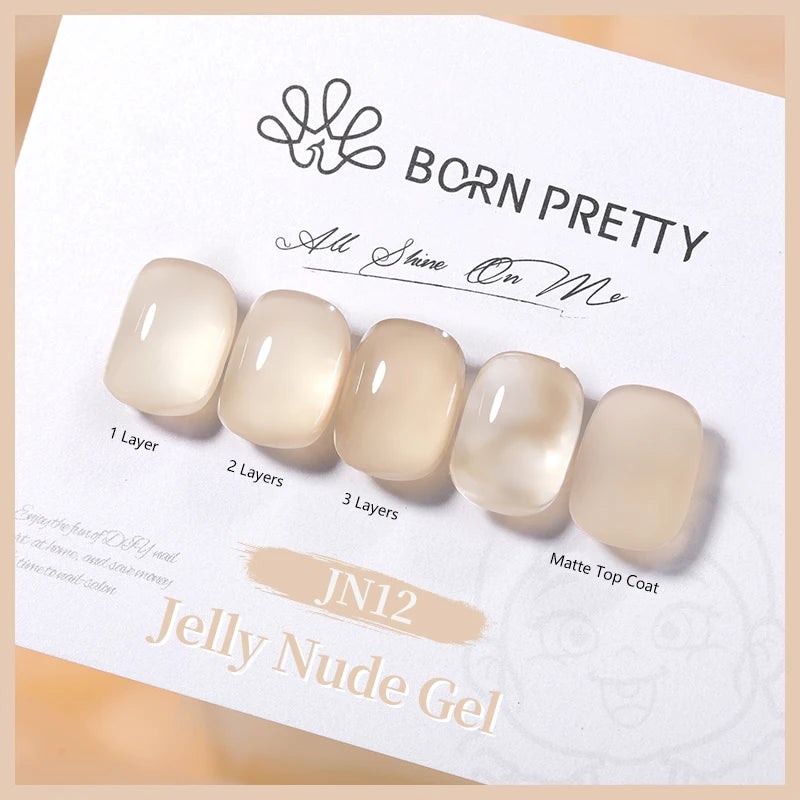 BORN PRETTY Water Light Cat Magnetic Gel Nail Polish Nude Milk White Jelly Color Semi Permanent Soak Off UV LED Gel Varnish DIY