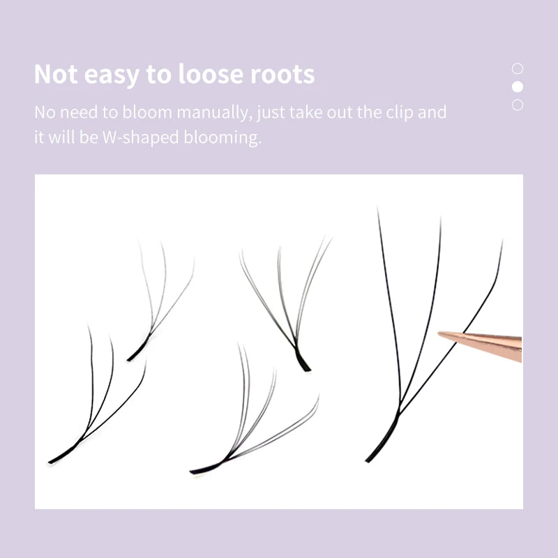 DIYDAY 3D W Lashes Extension 6D W Shaped Bloom Premade Eyelash Fans C D Curl Natural False Eyelashes for Extension Makeup