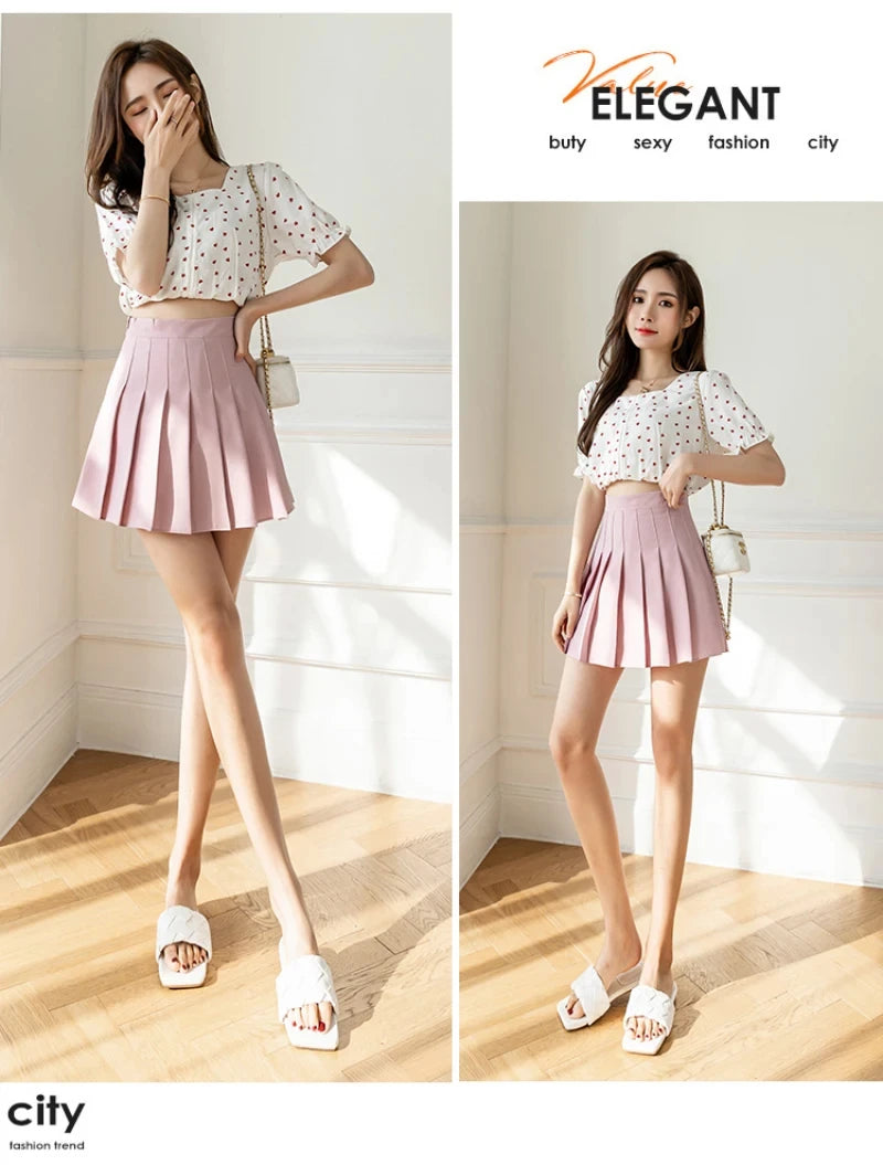 Falda Plisada Mini de Cintura Alta