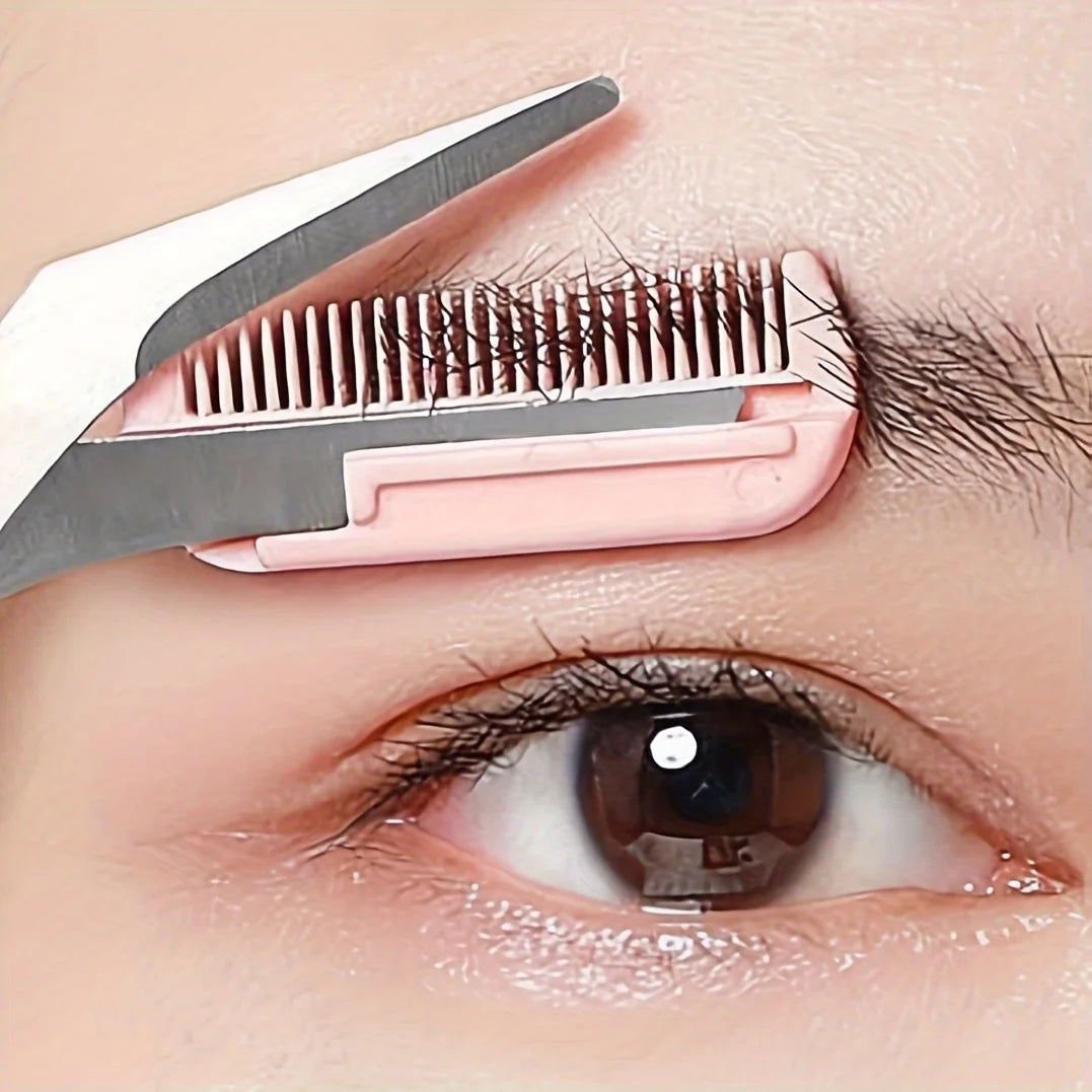 Tijeras Perfeccionadoras de Cejas 2 en 1 con Peine Integrado