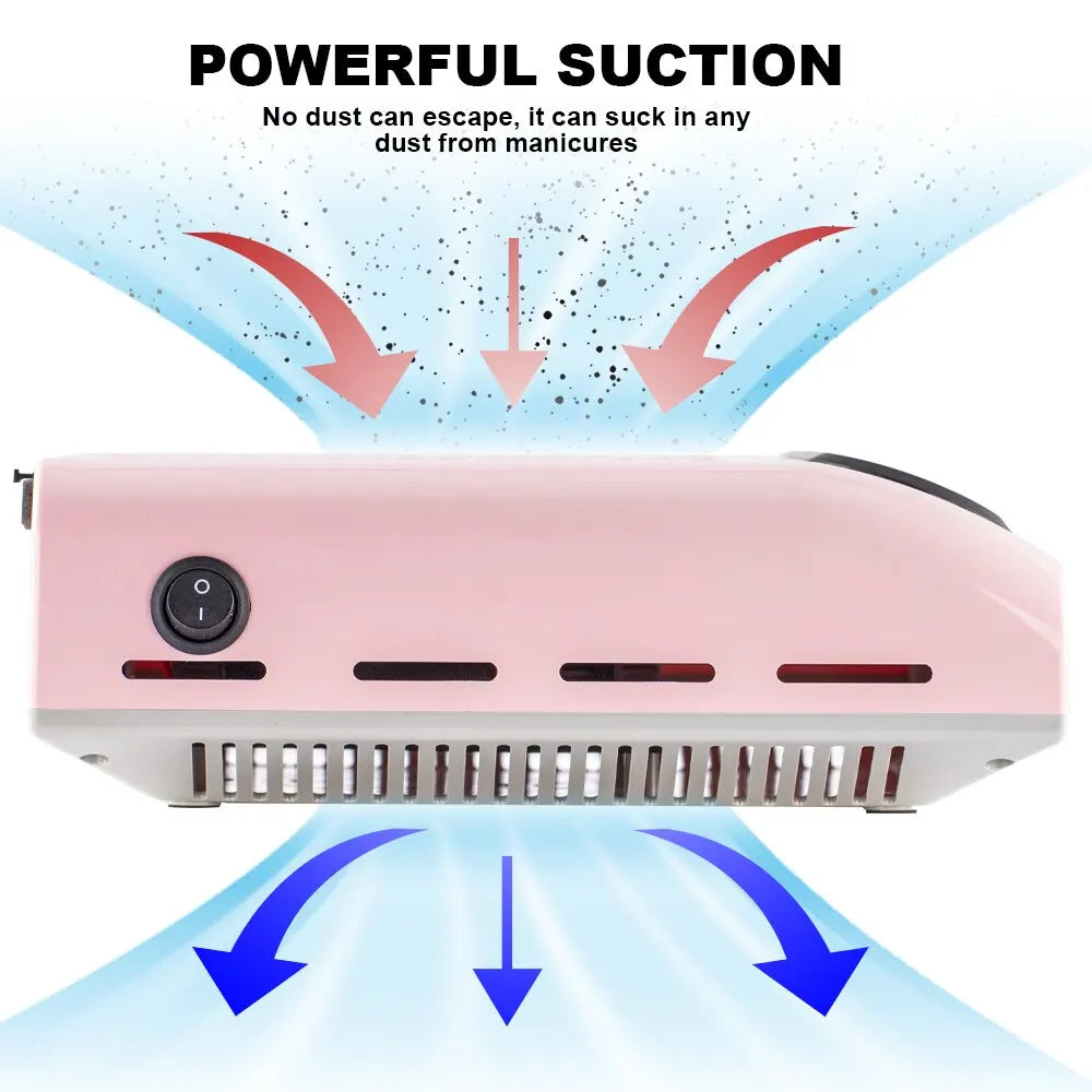 Upgrade Nail Dust Collector Extractor Fan For Manicure Machine Powerful Nail Vacuum Cleaner With Remove Filter Nail Equipment