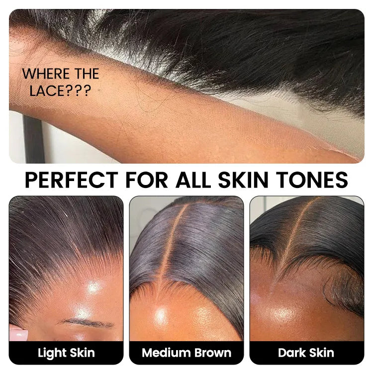 30 40 Inch Bone Straight 13x6 HD Lace Frontal Wigs Pre Plucked Brazilian Transparent Lace Front Human Hair For Women 200 Density