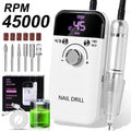 Nail Drill 45000 RPM Rechargeable Nails Electric File for Acrylic Gel Removing & Polishing Gel for Home/Salon Manicure Pedicure
