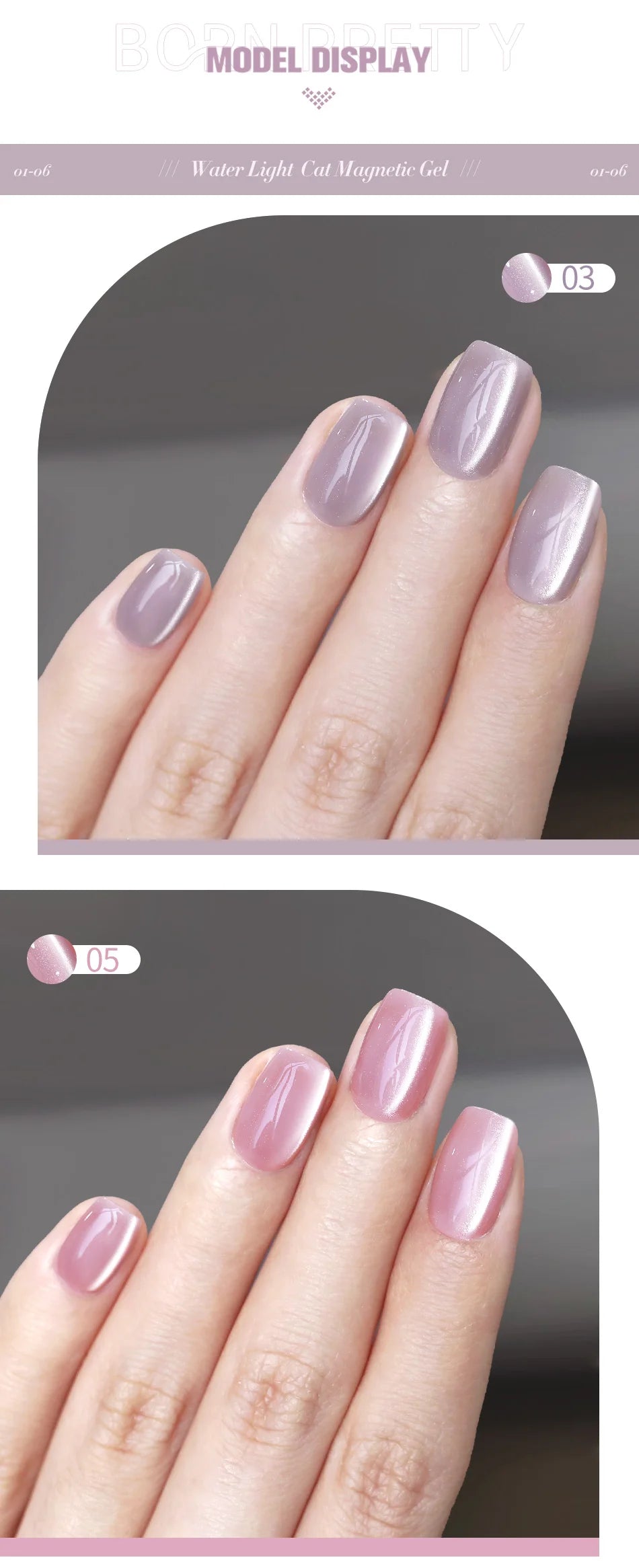 BORN PRETTY Water Light Cat Magnetic Gel Nail Polish Nude Milk White Jelly Color Semi Permanent Soak Off UV LED Gel Varnish DIY