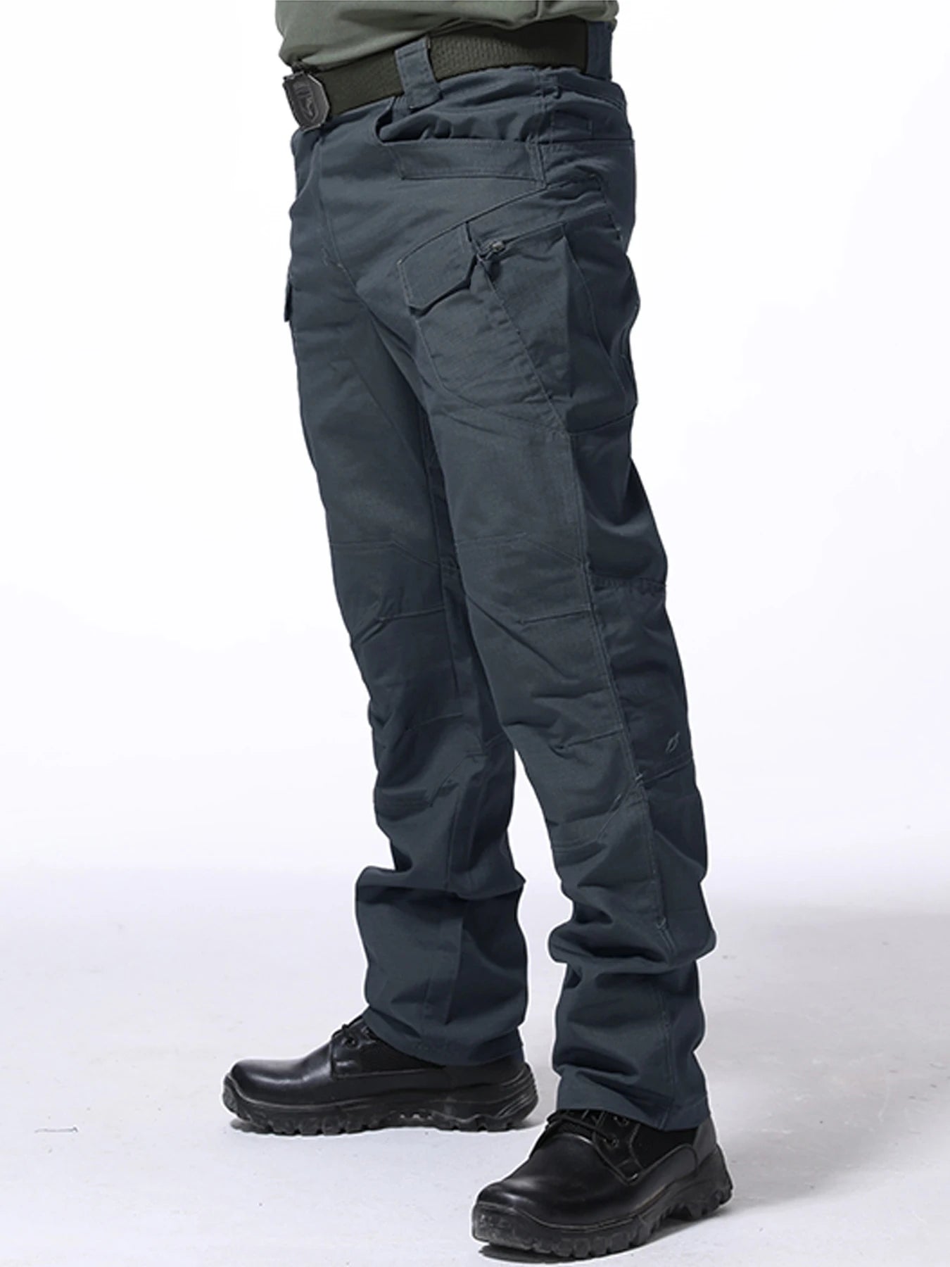 New Large Pocket Loose Overalls Men's Outdoor Sports Jogging Tactical Pants Elastic Waist Pure Cotton Casual Work Pants