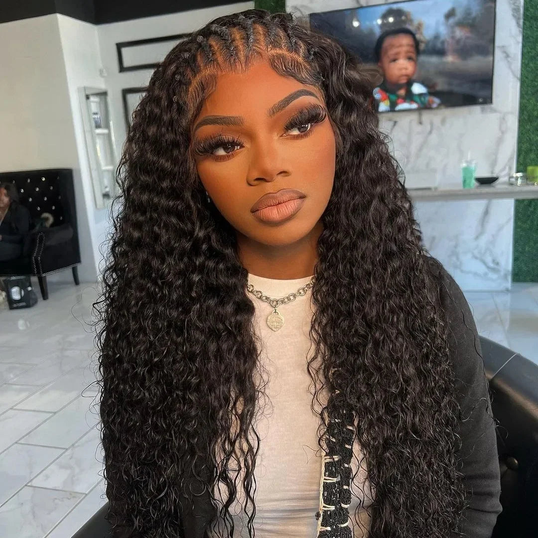 300% Density 40 46 Inch 13x6 HD Loose Deep Wave Lace Frontal Wig Brazilian 13x4 Water Curly Human Hair Wigs For Women Preplucked