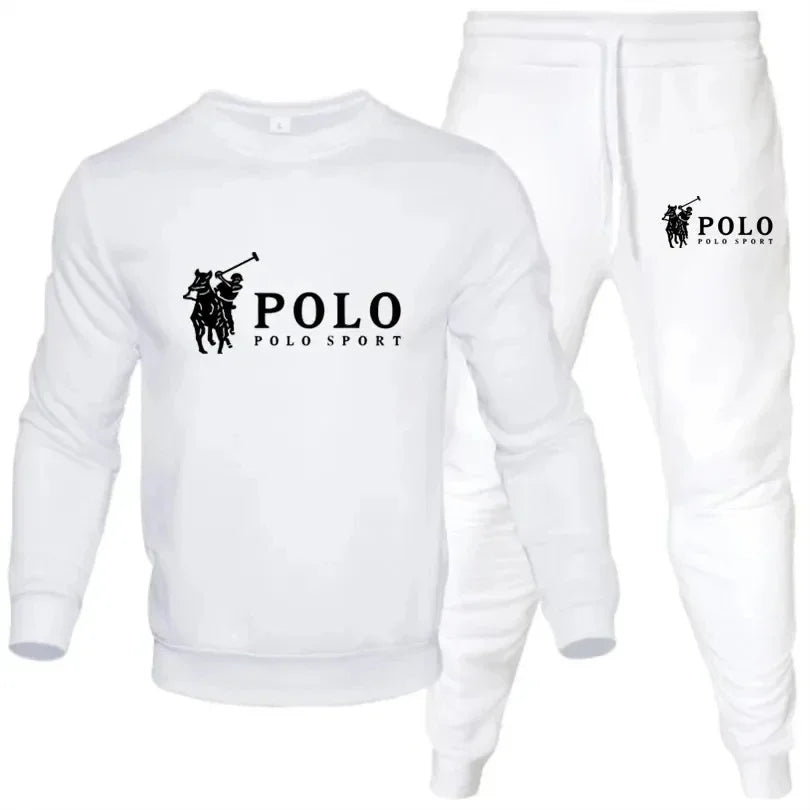 2025 Spring and autumn leisure fitness jogging fashion suit men's and women's crewneck long-sleeved pullover + pants 2 sets