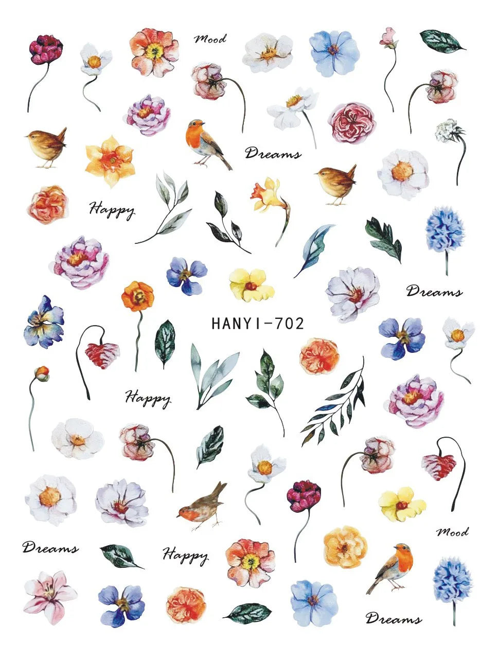 3d Nail Art Decals Geometric Lines Coconut Tree Palms Leaves Flowers Adhesive Sliders Nail Stickers Decorated Manicure