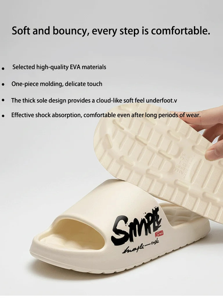 Four-Season Men's Fashion Slippers, Waterproof Non-Slip Casual Soft Perforated Bathroom Slippers, Suitable for Bathroom, Swimming, Indoor Use