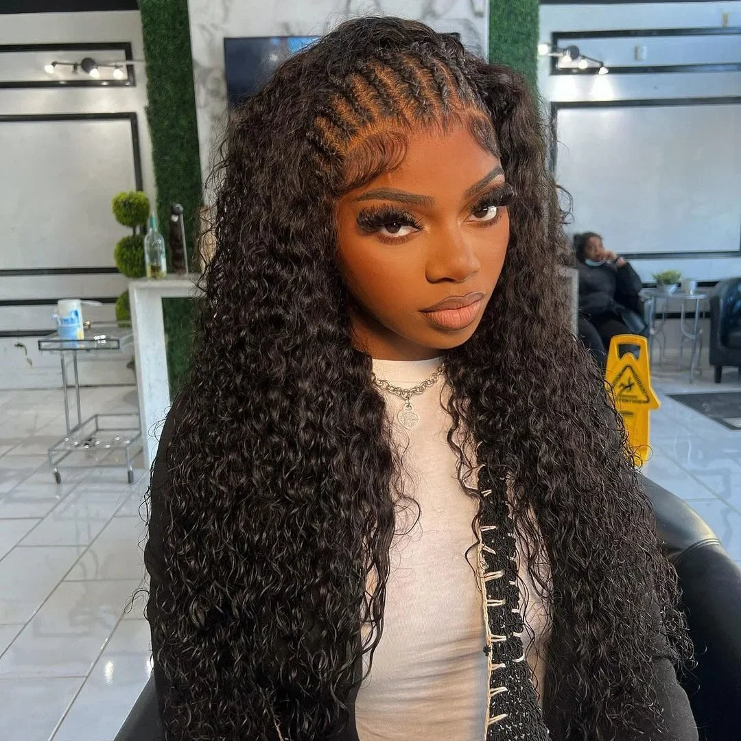 300% Density 40 46 Inch 13x6 HD Loose Deep Wave Lace Frontal Wig Brazilian 13x4 Water Curly Human Hair Wigs For Women Preplucked