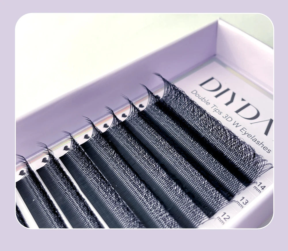 DIYDAY 3D W Lashes Extension 6D W Shaped Bloom Premade Eyelash Fans C D Curl Natural False Eyelashes for Extension Makeup