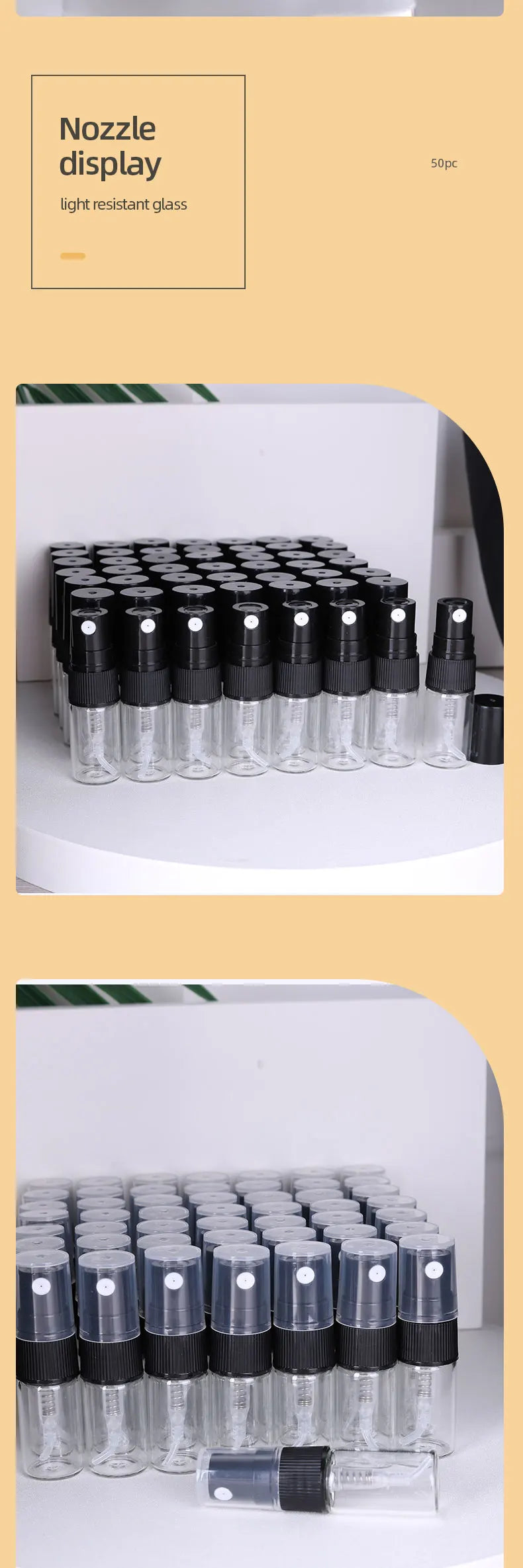 Hot sale 50/piece 2ml transparent glass perfume bottle disposable trial bottle mini travel portable cologne perfume bottle
