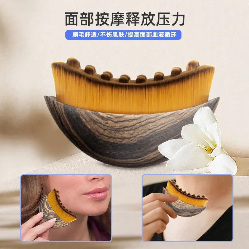 1Pc Lymphatic Facial Massage Brush – Contouring Face Tool for Eye & Neck Care, Skin Tightening Beauty Scraper for Women
