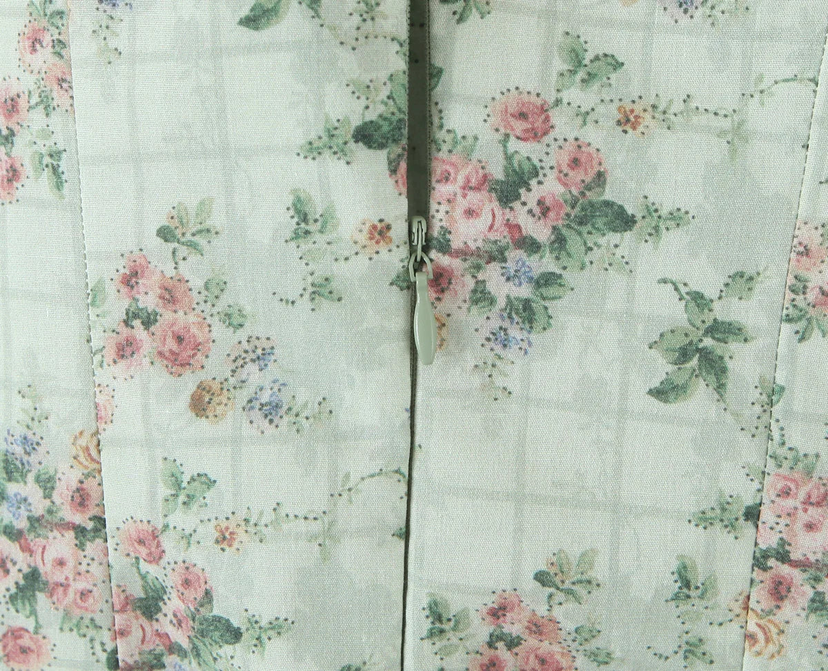 YENKYE Green Floral Print Sexy Spaghetti Straps Dress Women Low Waist A-line Midi Holiday Summer Dresses Party Robe 2025 Vestido